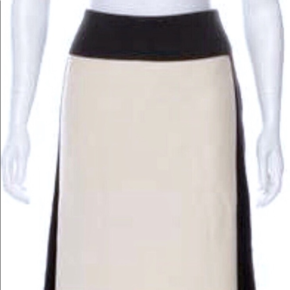 DRIES Van NOTEN Ivory/Black Color-block Skirt
